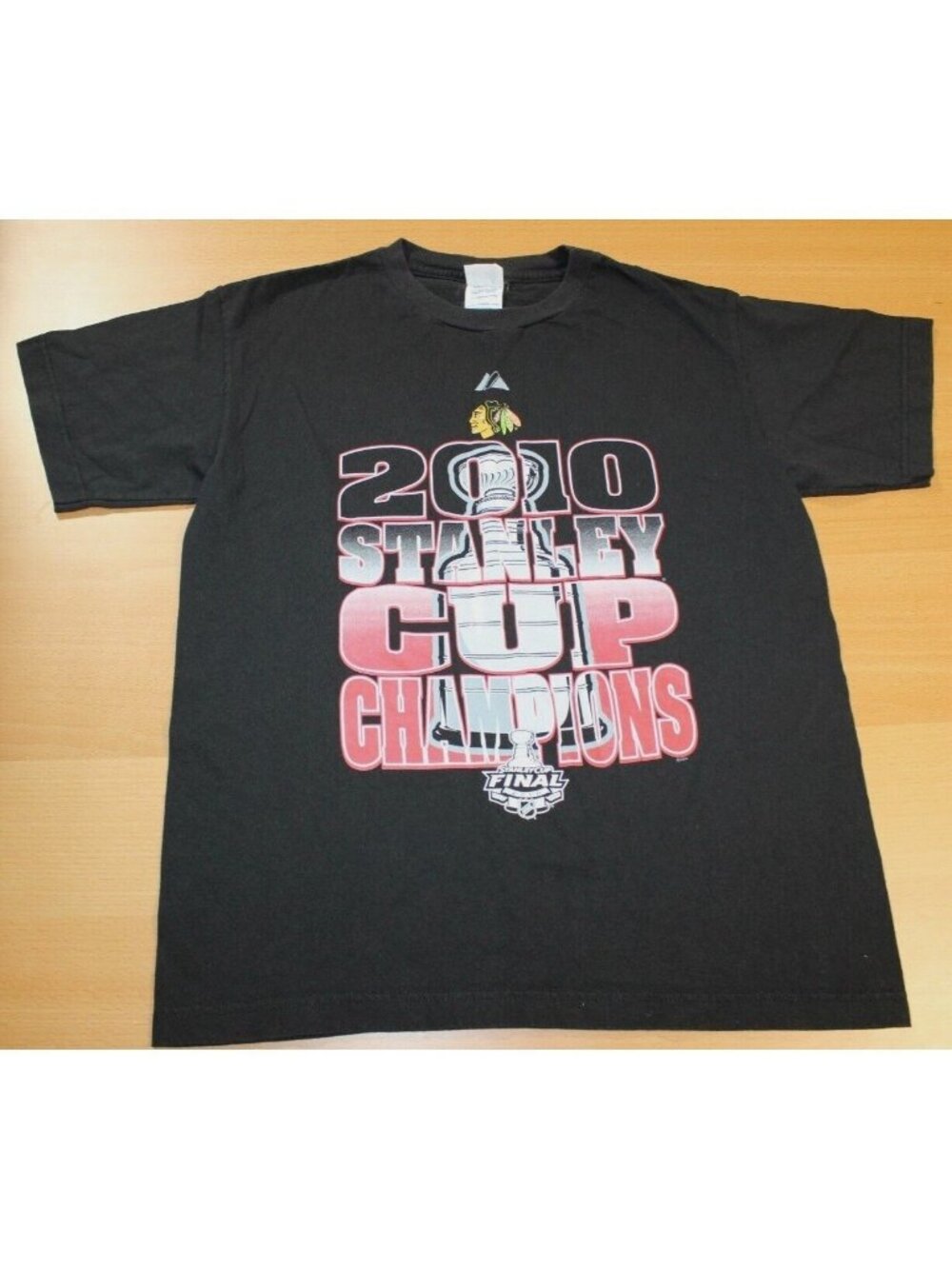 NHL Hockey Chicago Blackhawks 2010 Stanley Cup Champion Tee Shirt Youth XL Black